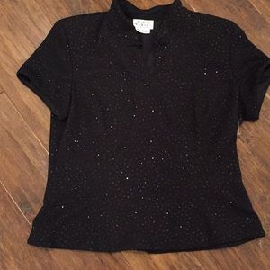 Vintage David Warren black sparkly Top